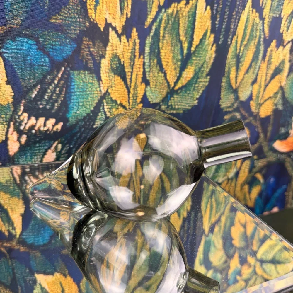 Vintage Smoky Gray Glass Triple Gourd Decanter with Teardrop Stopper‎ 16.5 inch